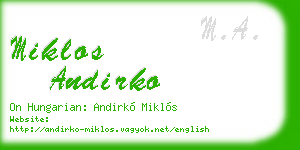 miklos andirko business card